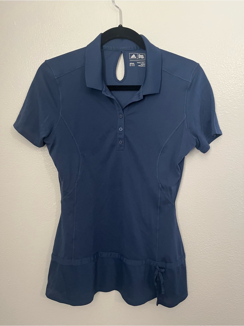 adidas Navy Short-Sleeve Polo Top